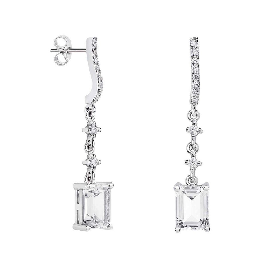 Joyer A ARGYOR | Pendientes De Plata Para Novias Talla Rect Ngulo 79B0502Tb(1|2|3)