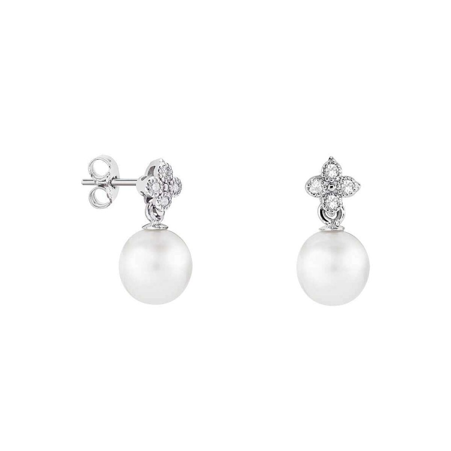 Joyer A ARGYOR | Pendientes De Perlas Para Novia En Plata Y Topacios (79B0100Td1)