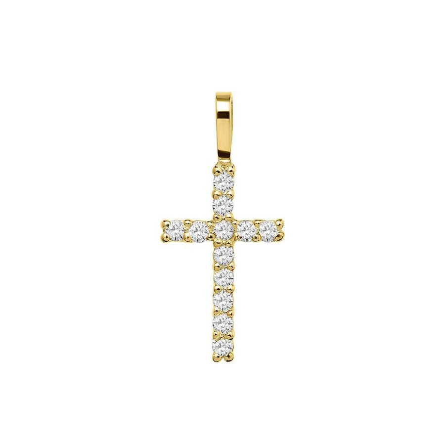 Joyer A ARGYOR | Cruz De Oro 18K Diamantes O Circonitas (75A0024)