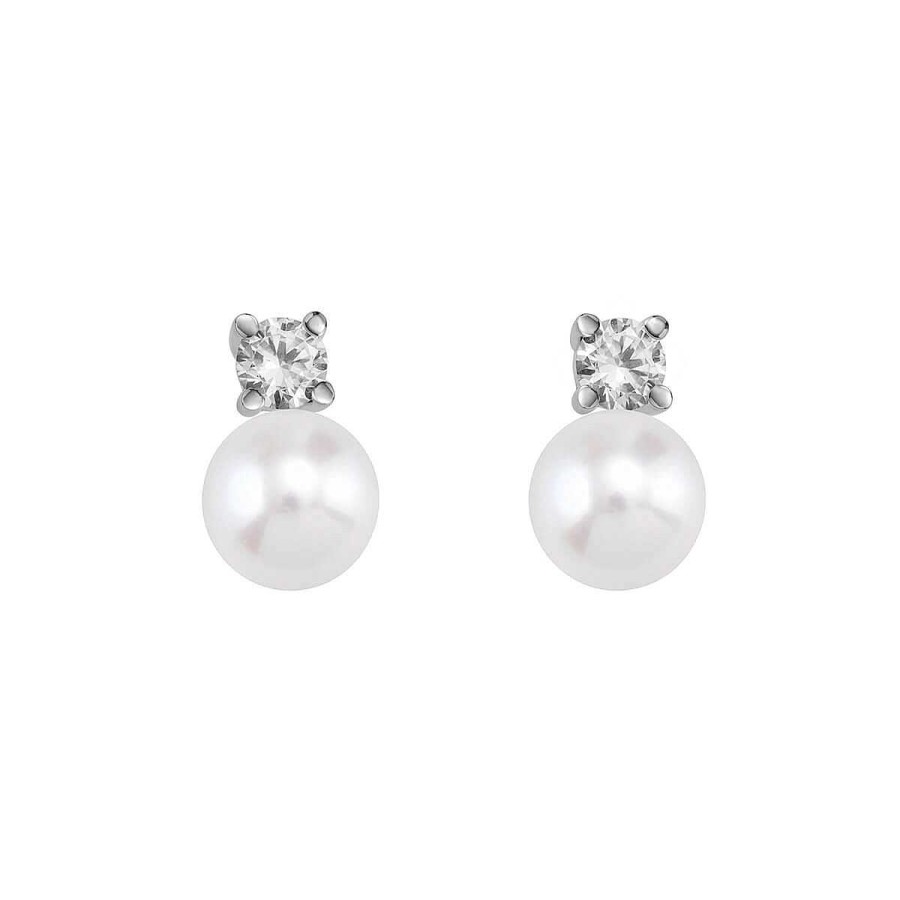 Joyer A ARGYOR | Pendientes De Novia Blancos Con Perlas Y Diamantes (75B0101P)