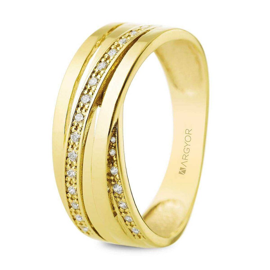 Joyer A ARGYOR | Anillo De Oro Amarillo 18K Y Brillantes (74A0175)