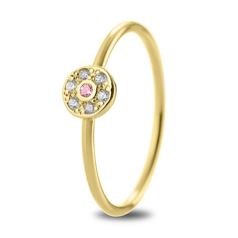 Joyer A ARGYOR | Anillo Oro 18K Roseta Con Zafiro Rosa Y Diamantes (76Aan003Zr)