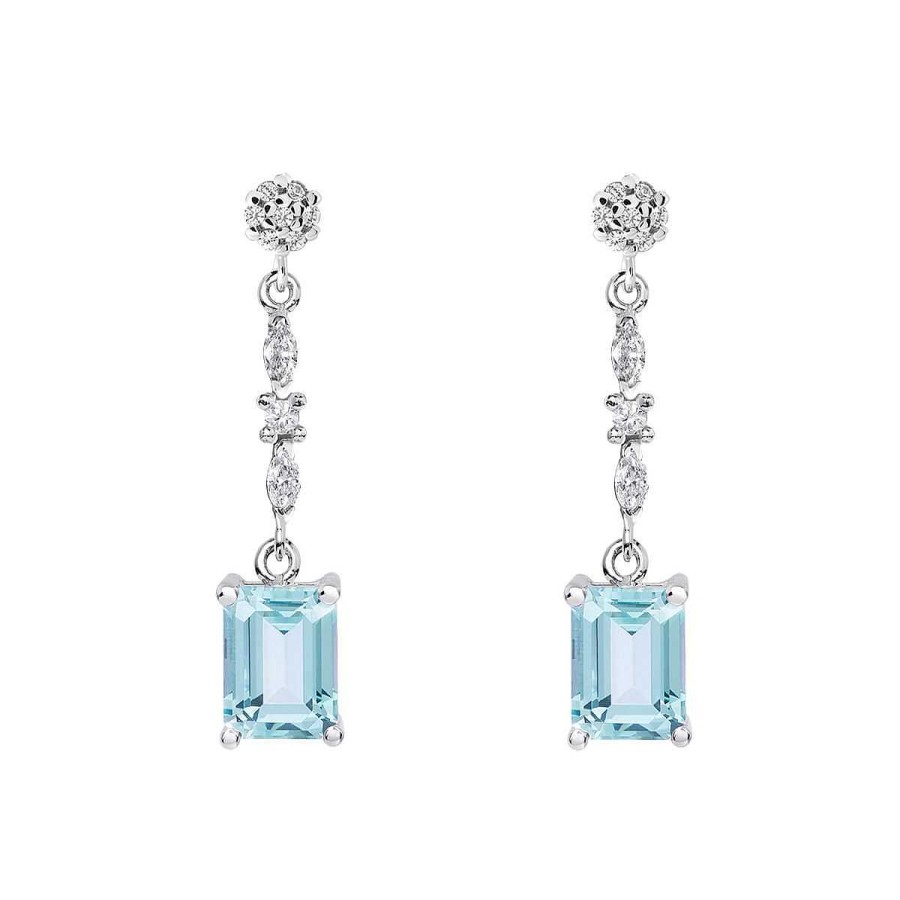 Joyer A ARGYOR | Pendientes De Novia Plata Con Topacios Entrepieza Marquise 79B0605Tb(1|2|3)