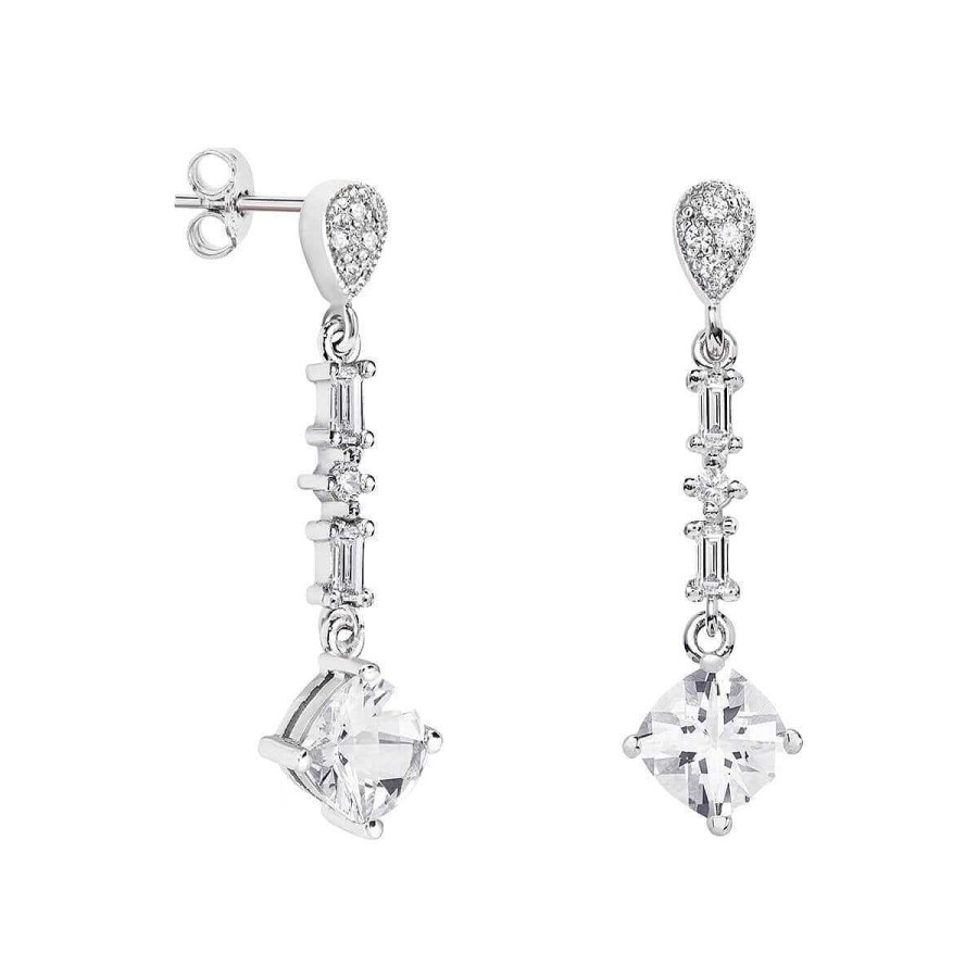 Joyer A ARGYOR | Pendientes De Novia De Oro Blanco De 18K Cabezal L Grima 79B0206Tc(1|2|3)