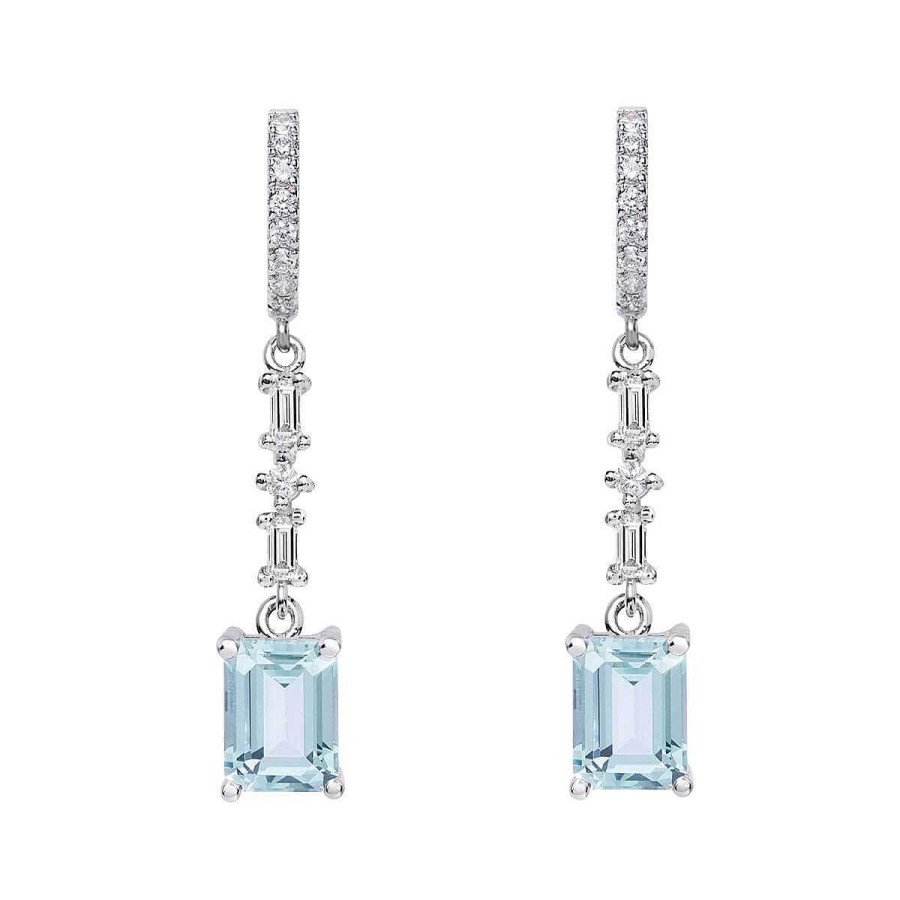 Joyer A ARGYOR | Pendientes De Novia Plata Con Topacios Entrepieza Baguette 79B0406Tb2(1|2|3)