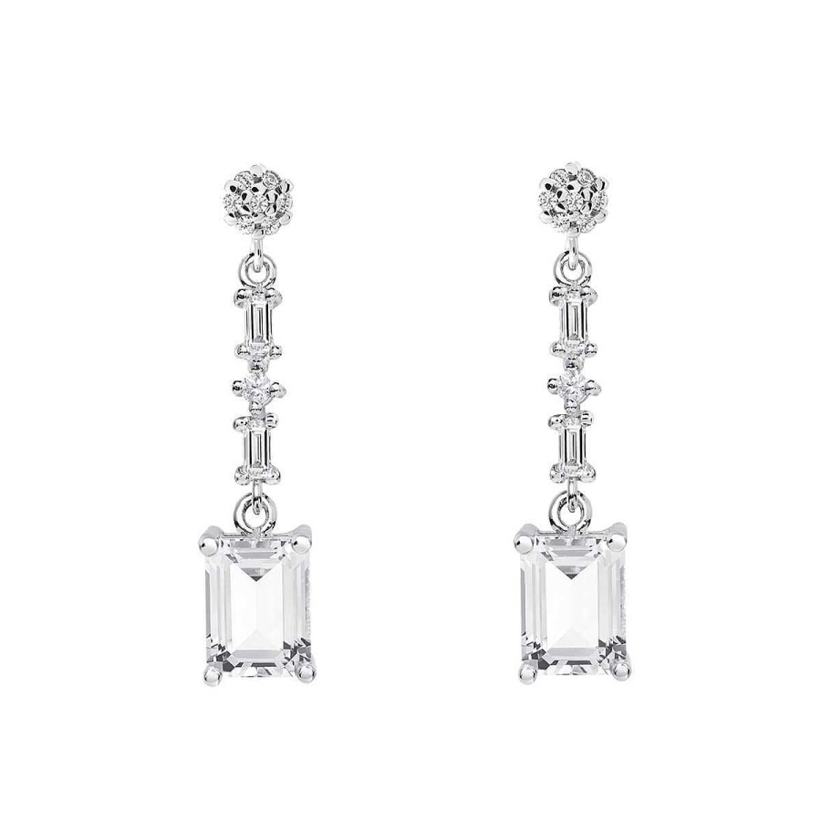 Joyer A ARGYOR | Pendientes De Novia Plata Con Topacio Corte Rect Ngulo 79B0606Tb(1|2|3)