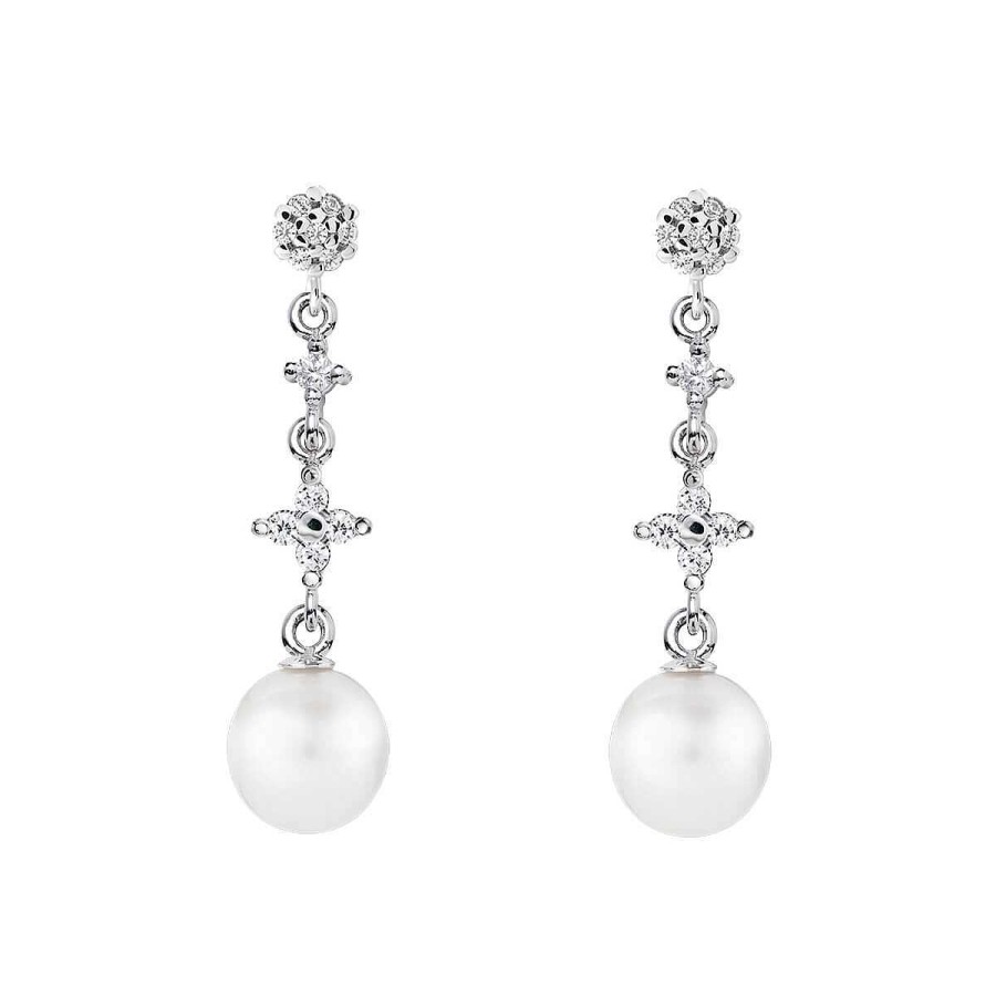 Joyer A ARGYOR | Pendientes De Perlas Para Novias En Plata Con Topacios (79B0604Td1)