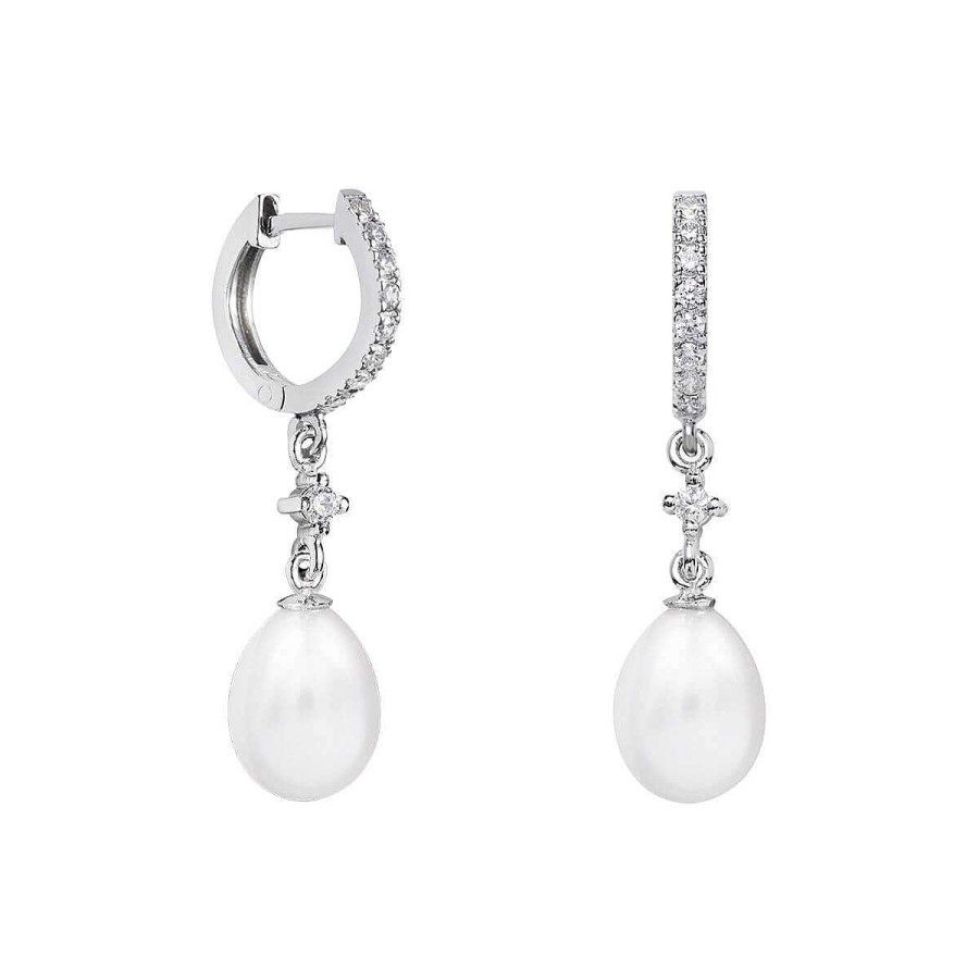 Joyer A ARGYOR | Pendientes Perlas Para Novias En Oro Blanco Diamantes O Topacios (79B0401Te1)