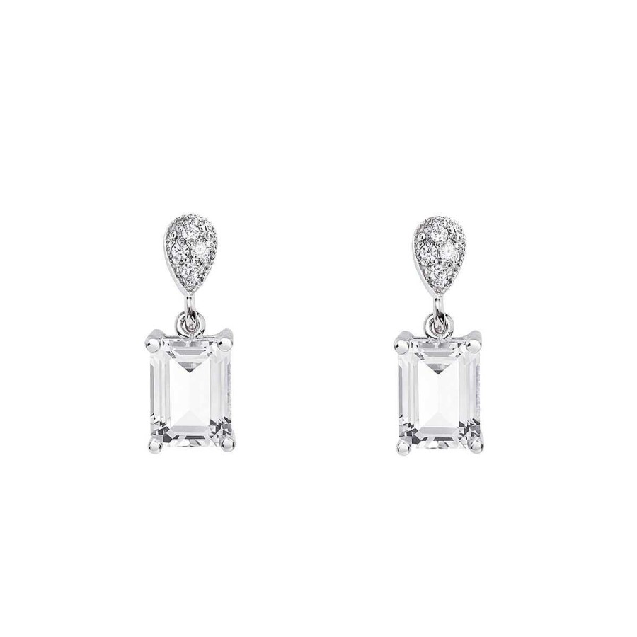 Joyer A ARGYOR | Pendientes De Plata Con Piedra En Corte Esmeralda 79B0200Tb(1|2|3)