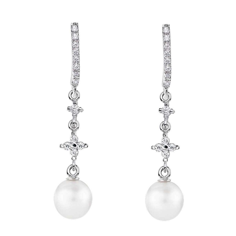 Joyer A ARGYOR | Pendientes Perlas Novia En Plata Con Topacios (79B0504Td1)