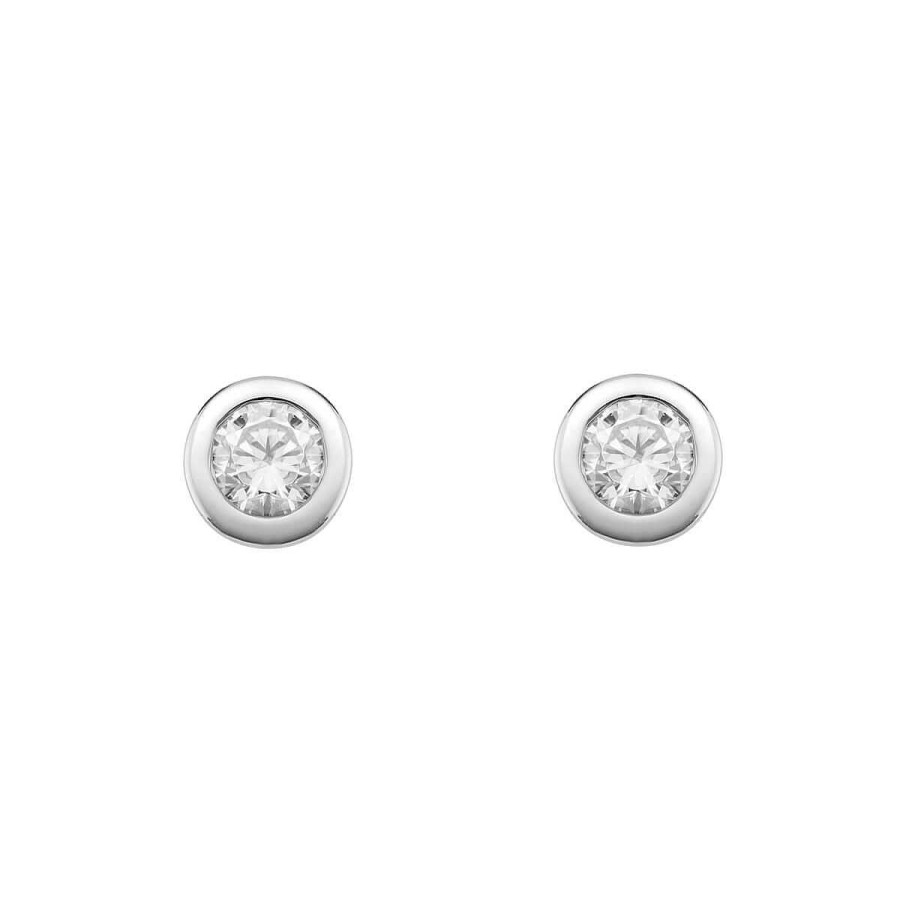 Joyer A ARGYOR | Pendientes De Oro Blanco Con Diamantes En Chat N (75B0100)