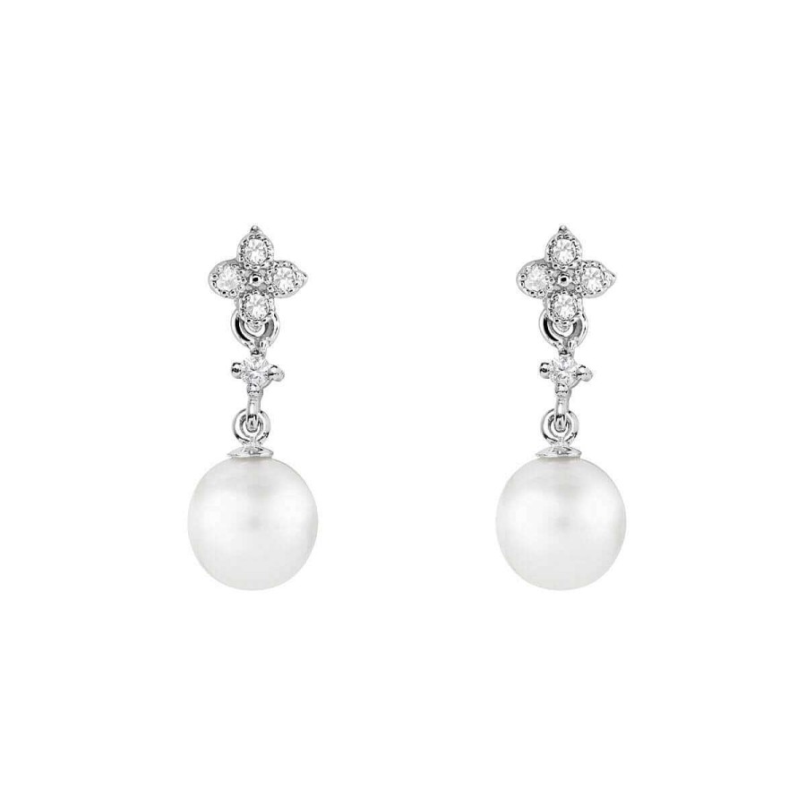 Joyer A ARGYOR | Pendientes De Perlas Para Novias En Plata Con Topacios (79B0101Td1)