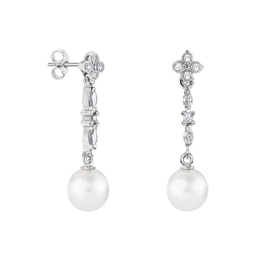 Joyer A ARGYOR | Pendientes Con Perlas Para Novia Oro Con Diamantes O Topacios 79B0105Td1