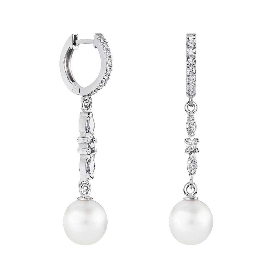 Joyer A ARGYOR | Pendientes Perlas Novia En Plata Con Topacios Marquise (79B0405Td1)