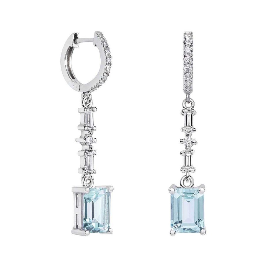 Joyer A ARGYOR | Pendientes De Novia Plata Con Topacios Entrepieza Baguette 79B0406Tb2(1|2|3)