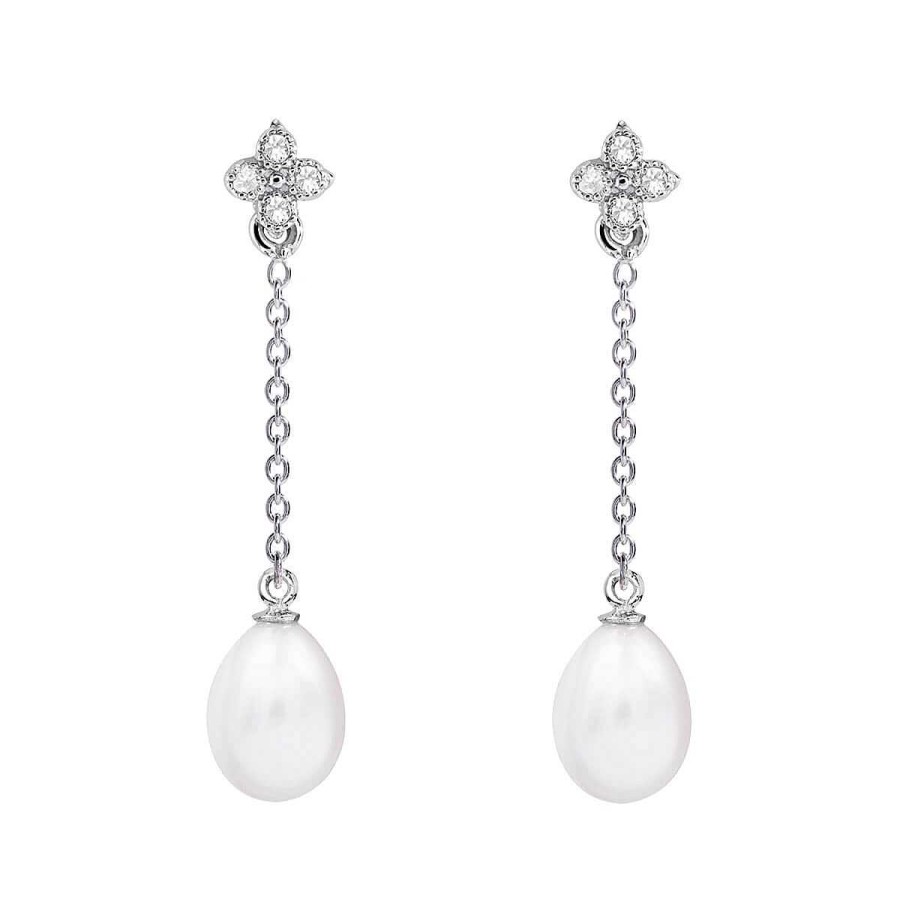 Joyer A ARGYOR | Pendientes De Perlas Para Novia Plata Y Topacios Cadena (79B0107Te1)