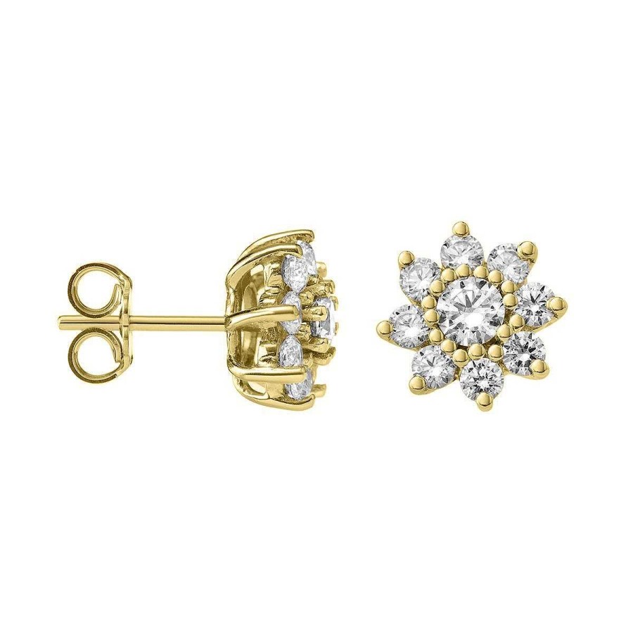 Joyer A ARGYOR | Pendientes De Diamantes Flor En Oro 18K (75A0105)