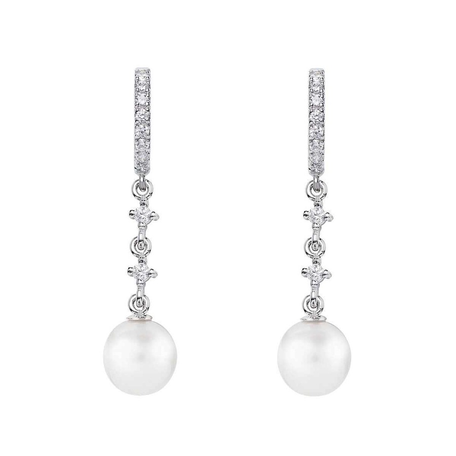 Joyer A ARGYOR | Pendientes De Perlas Para Novias Oro Blanco Y Piedras Preciosas (79B0402Td1)