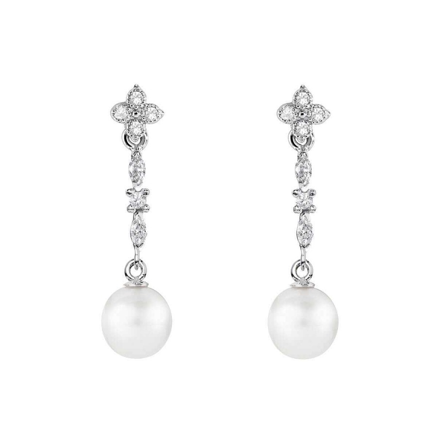 Joyer A ARGYOR | Pendientes Con Perlas Para Novia Oro Con Diamantes O Topacios 79B0105Td1