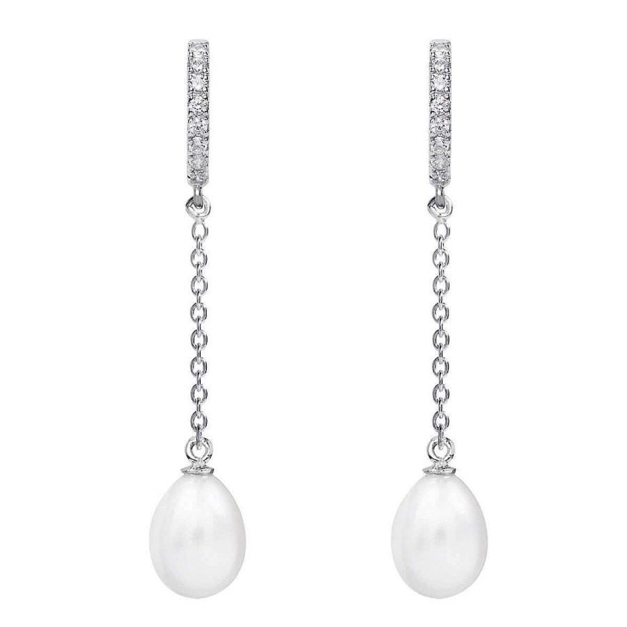 Joyer A ARGYOR | Pendientes De Perlas Para Novias En Plata Con Topacios (79B0407Te1)