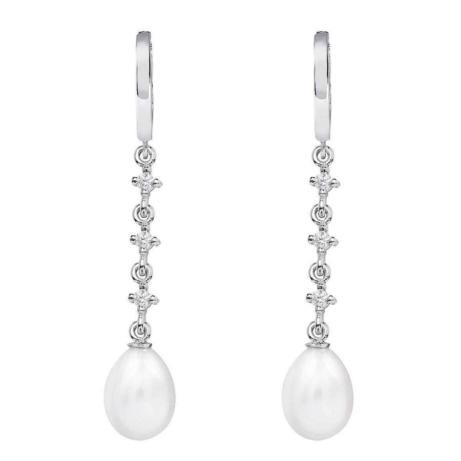 Joyer A ARGYOR | Pendientes De Perlas Para Novias En Plata Con Topacios (79B0303Te1)