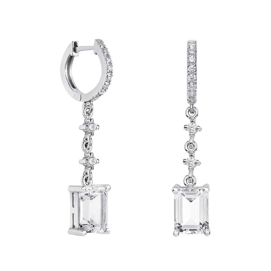 Joyer A ARGYOR | Pendientes De Novia Oro Blanco 18K Y Topacio Rectangular 79B0402Tb(1|2|3)