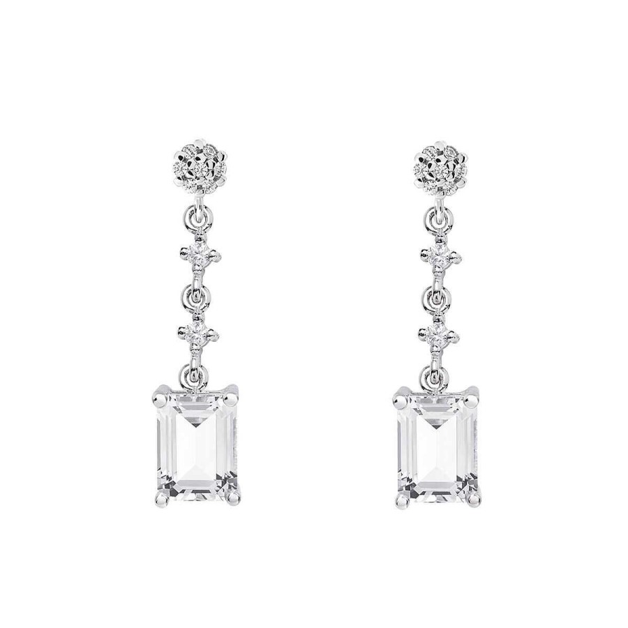 Joyer A ARGYOR | Pendientes De Plata Para Novias Con Topacio Retangular 79B0602Tb(1|2|3)