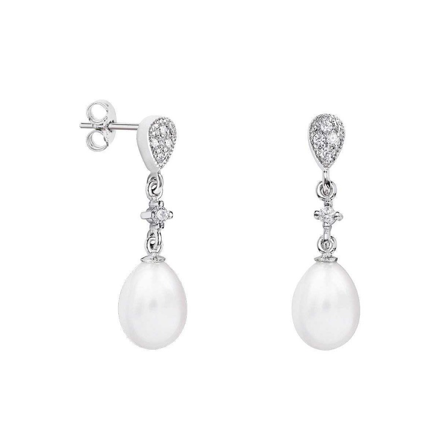 Joyer A ARGYOR | Pendientes Con Perla Blanca De Novia Oro Blanco 18K L Grima (79B0201Te1)