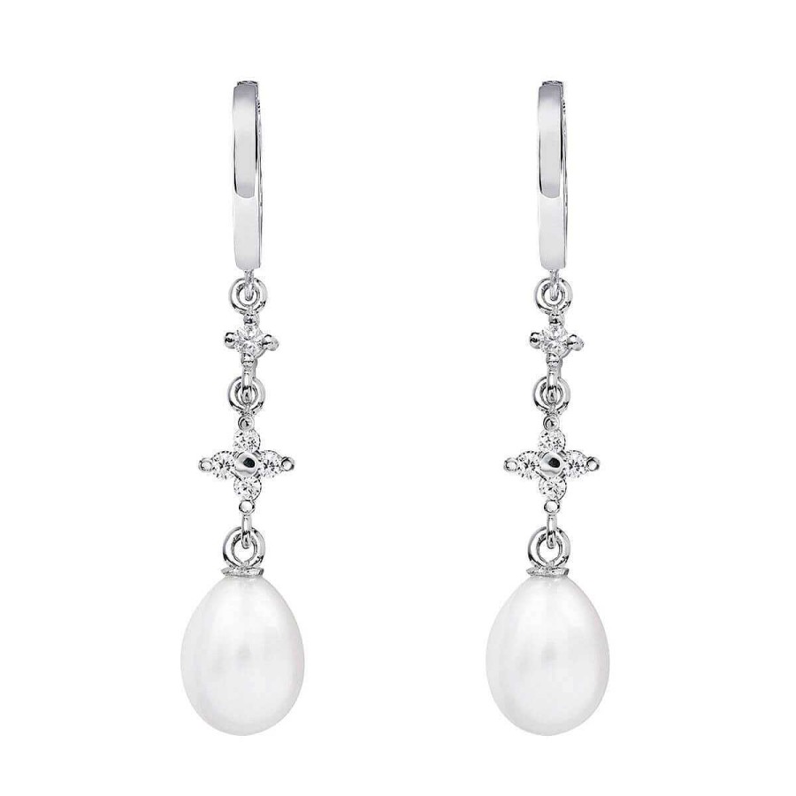 Joyer A ARGYOR | Pendientes De Perlas Para Novias Oro Blanco Diamantes O Topacios (79B0304Te1)