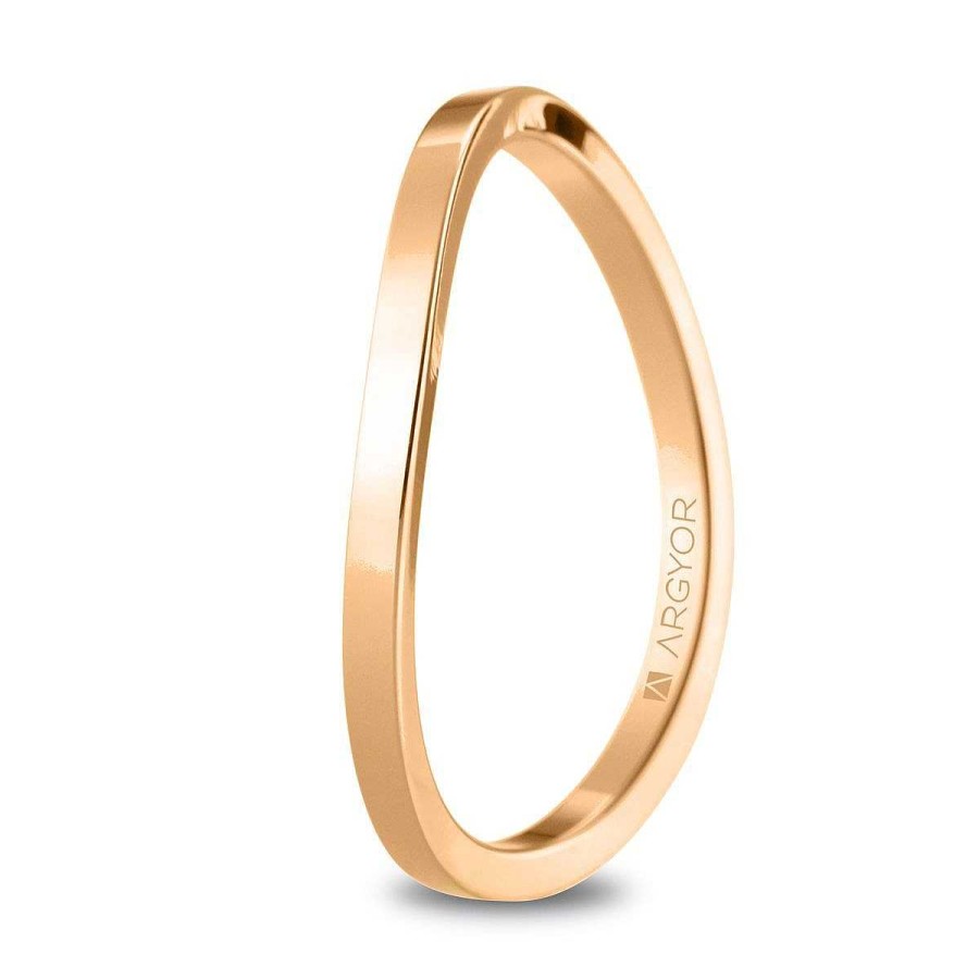 Joyer A ARGYOR | Anillo De Boda De Oro Rosa De 18K Con Dise O Asim Trico (5R17532)