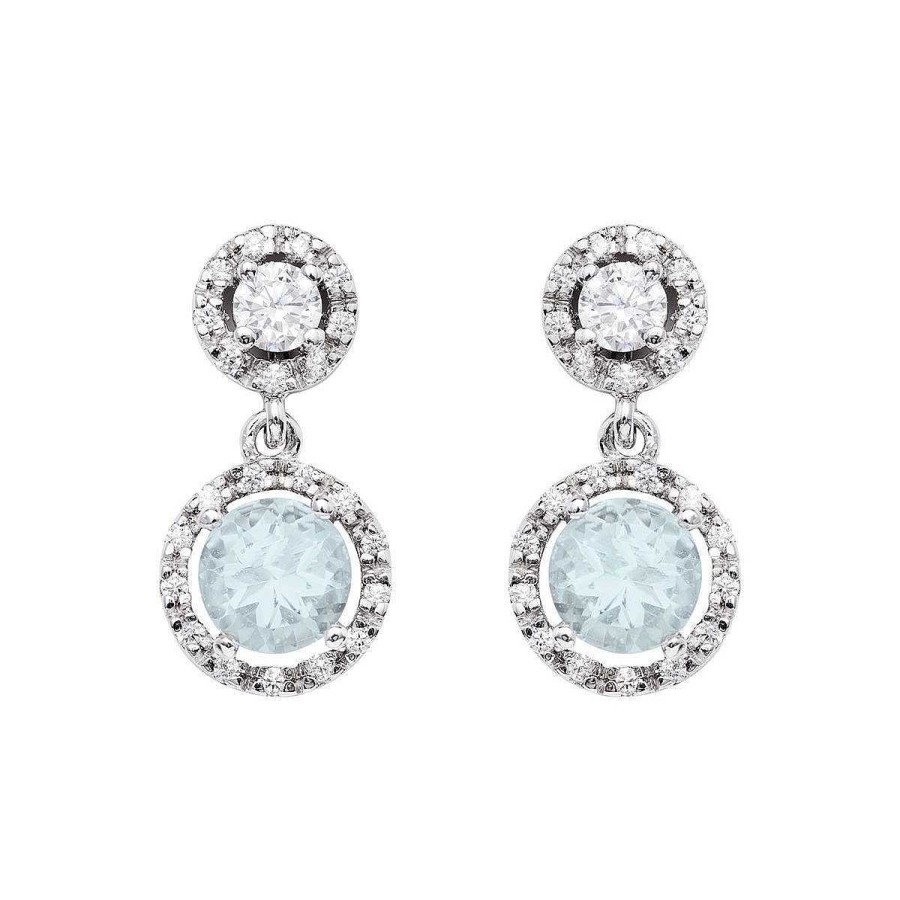 Joyer A ARGYOR | Pendientes De Novia Brillantes Con Topacio Azul (75B0204Tta)