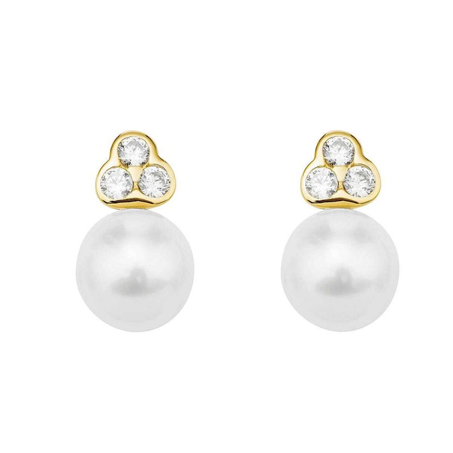 Joyer A ARGYOR | Pendientes De Oro 18K Perla Con Brillantes (75A0007Z)