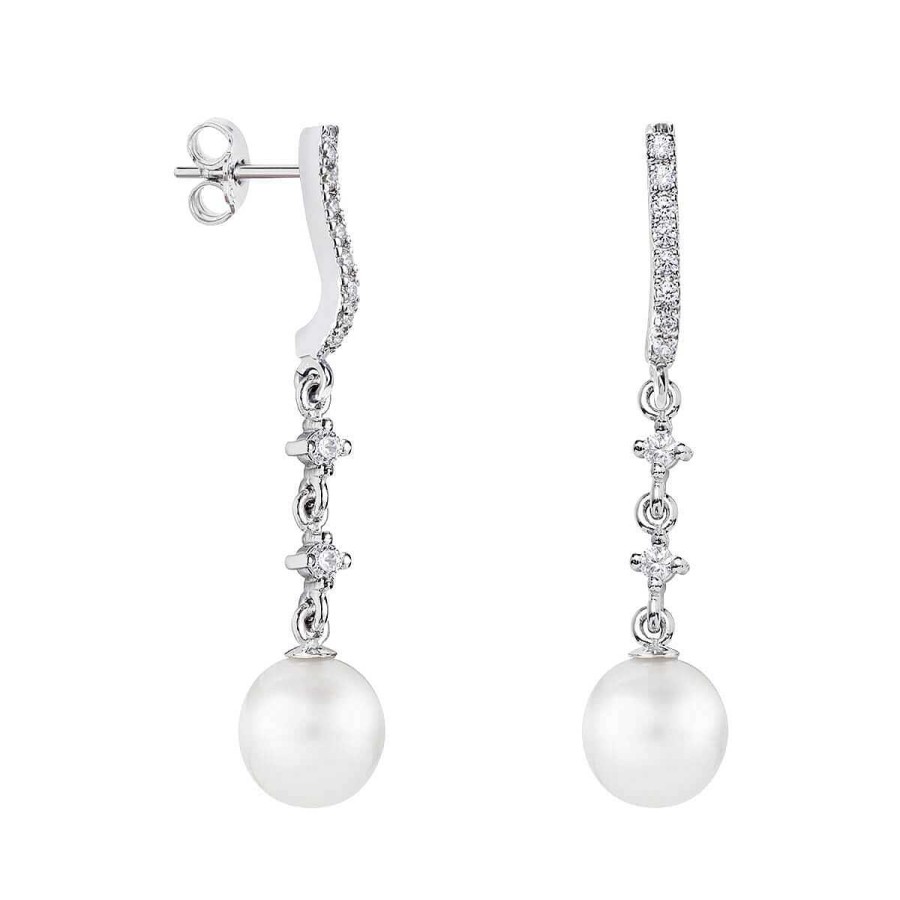 Joyer A ARGYOR | Pendientes De Novia En Oro Blanco De18K Y Perlas Redondas (79B0502Td1)