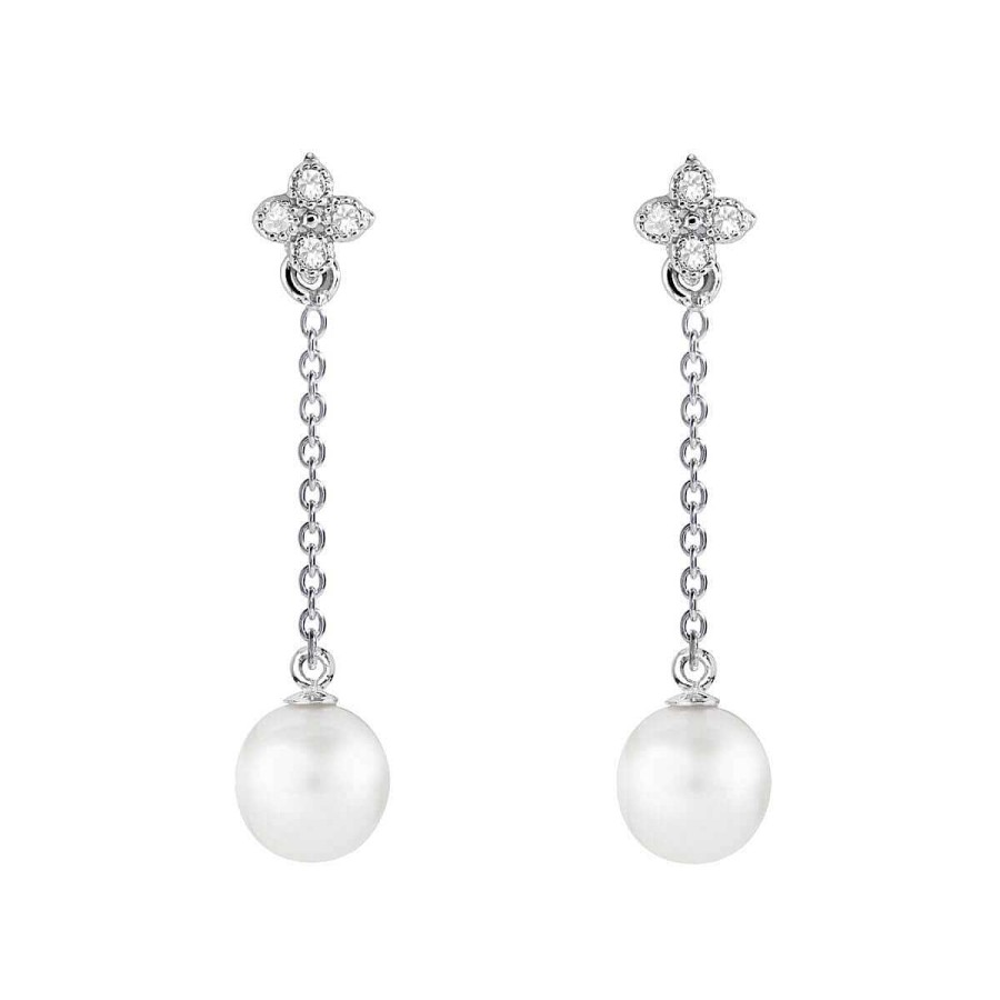 Joyer A ARGYOR | Pendientes Perlas Novia En Plata Con Topacios (79B0107Td1)