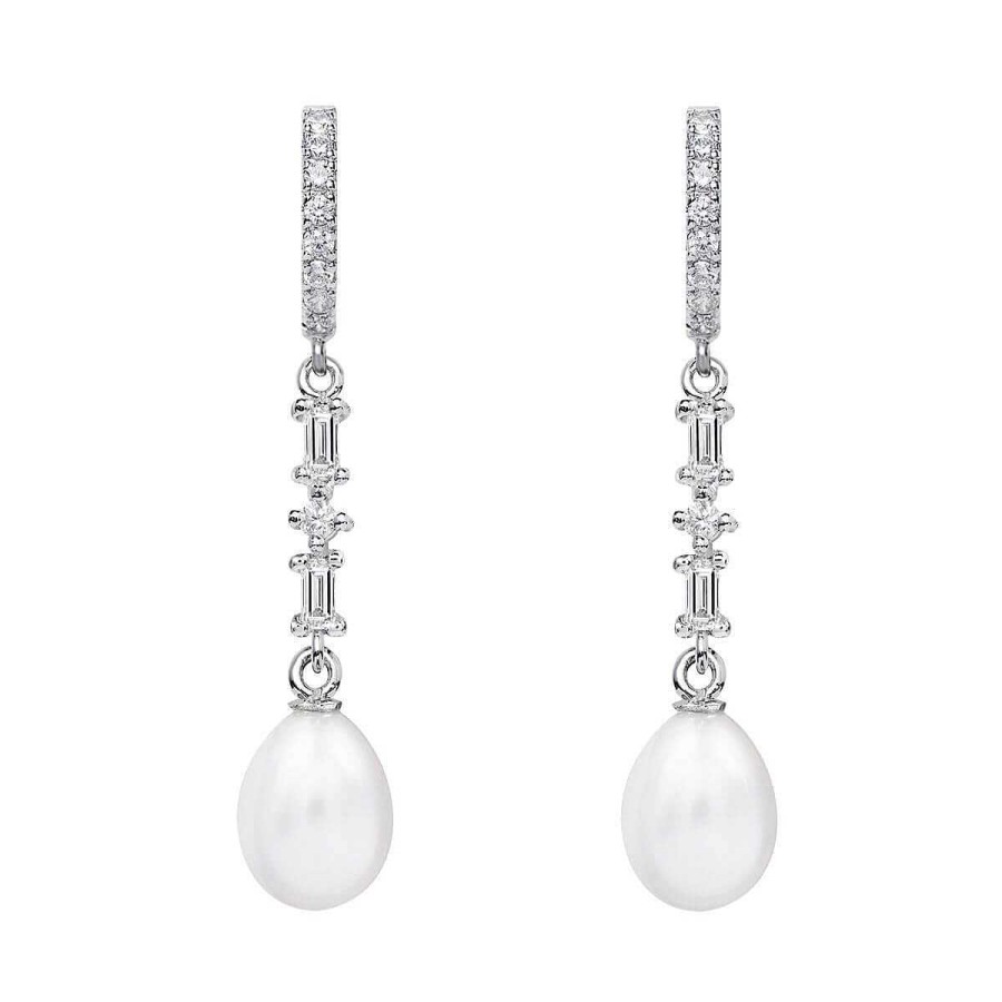 Joyer A ARGYOR | Pendientes De Perlas Para Novias En Plata Con Topacios (79B0406Te1)