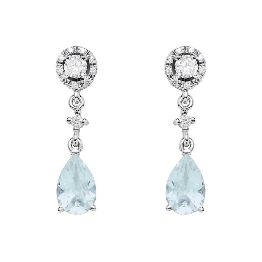 Joyer A ARGYOR | Pendientes De Novia Largos En Plata Con Topacio Azul (75B0216Tta)