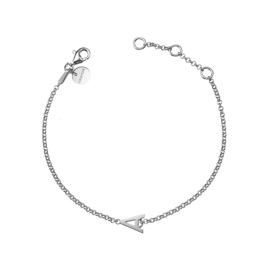 Joyer A ARGYOR | Pulsera De Oro Blanco Con Letra (4B8307310)