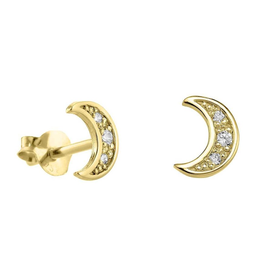 Joyer A ARGYOR | Pendientes Luna Diamantes Y Oro (76Ape004)