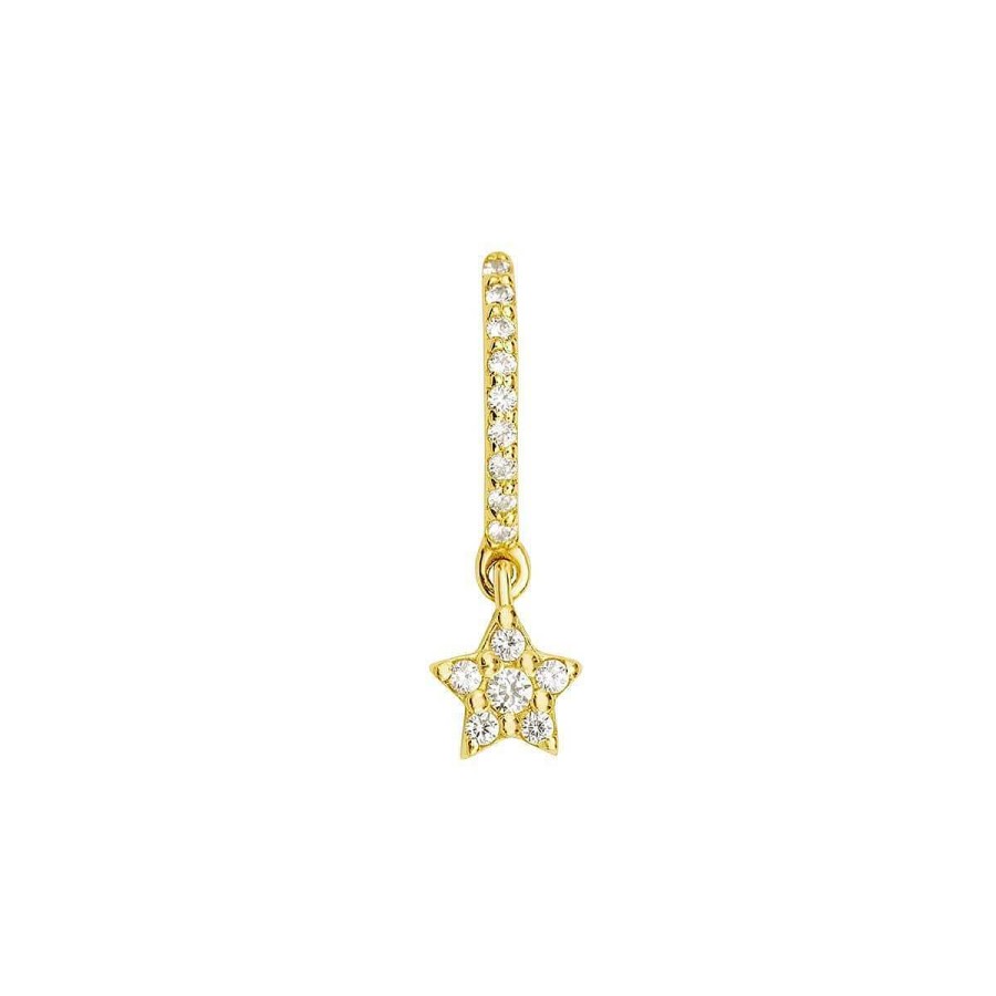 Joyer A ARGYOR | Pendiente Arete Con Estrella Y Brillantes En Oro Amarillo (061A211)