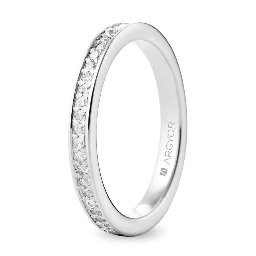 Alianzas De Boda ARGYOR | Anillo De Platino Y Diamantes Eternity (74B0055)