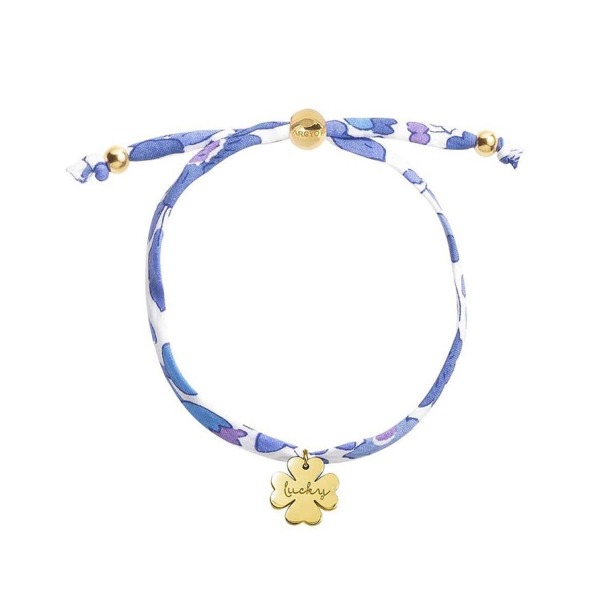 Joyer A ARGYOR | Pulsera Con Colgante Tr Bol Grabado En Plata Dorada Y Cord N (4A8307508)