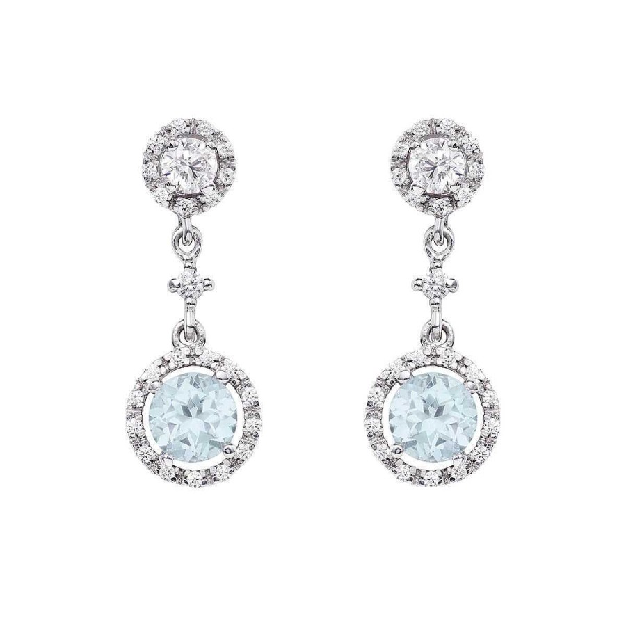 Joyer A ARGYOR | Pendientes De Novia En Plata Con Piedra Azul (75B0207Tta)