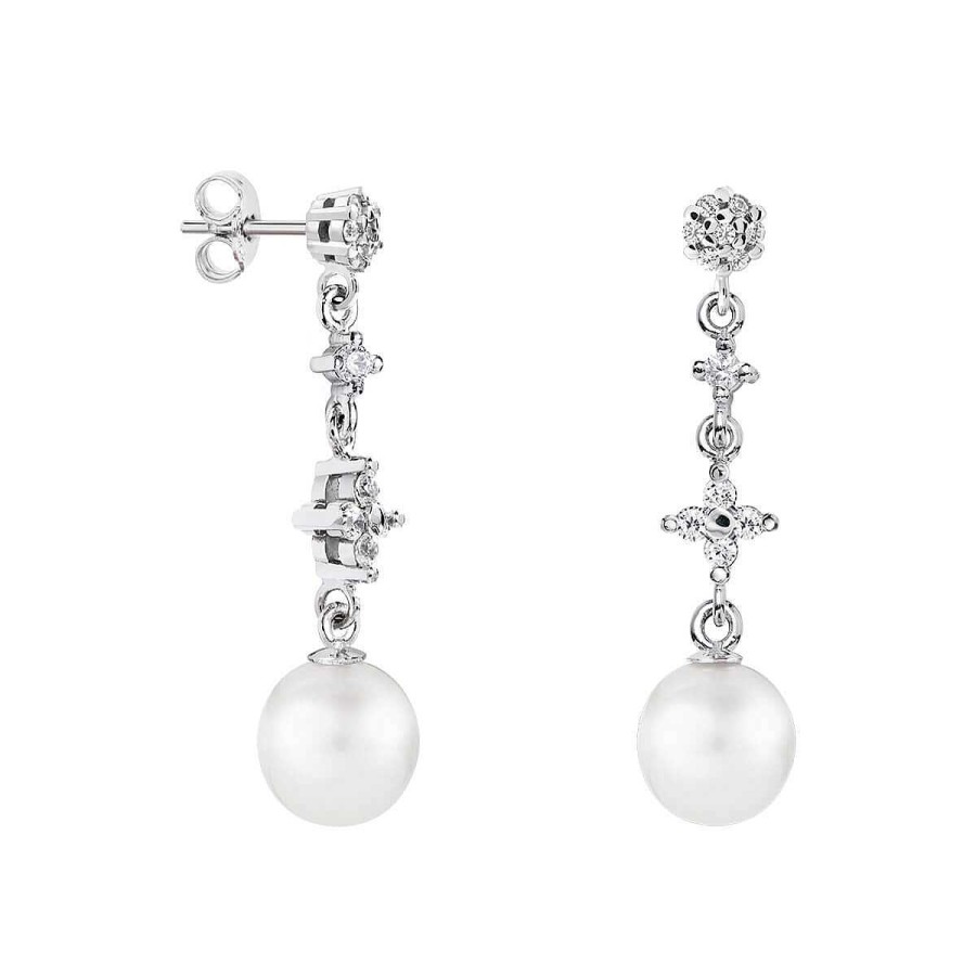 Joyer A ARGYOR | Pendientes De Perlas Para Novias En Plata Con Topacios (79B0604Td1)