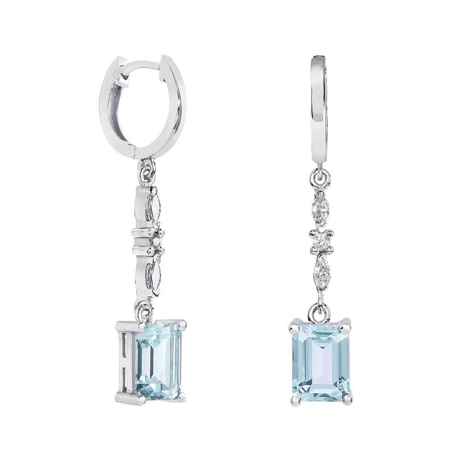 Joyer A ARGYOR | Pendientes De Novia Plata Con Topacios Entrepieza Marquise 79B0305Tb(1|2|3)