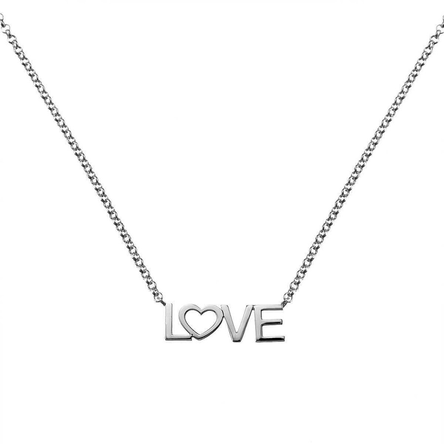 Joyer A ARGYOR | Collar De Oro Blanco 18K Love (3B8307305)