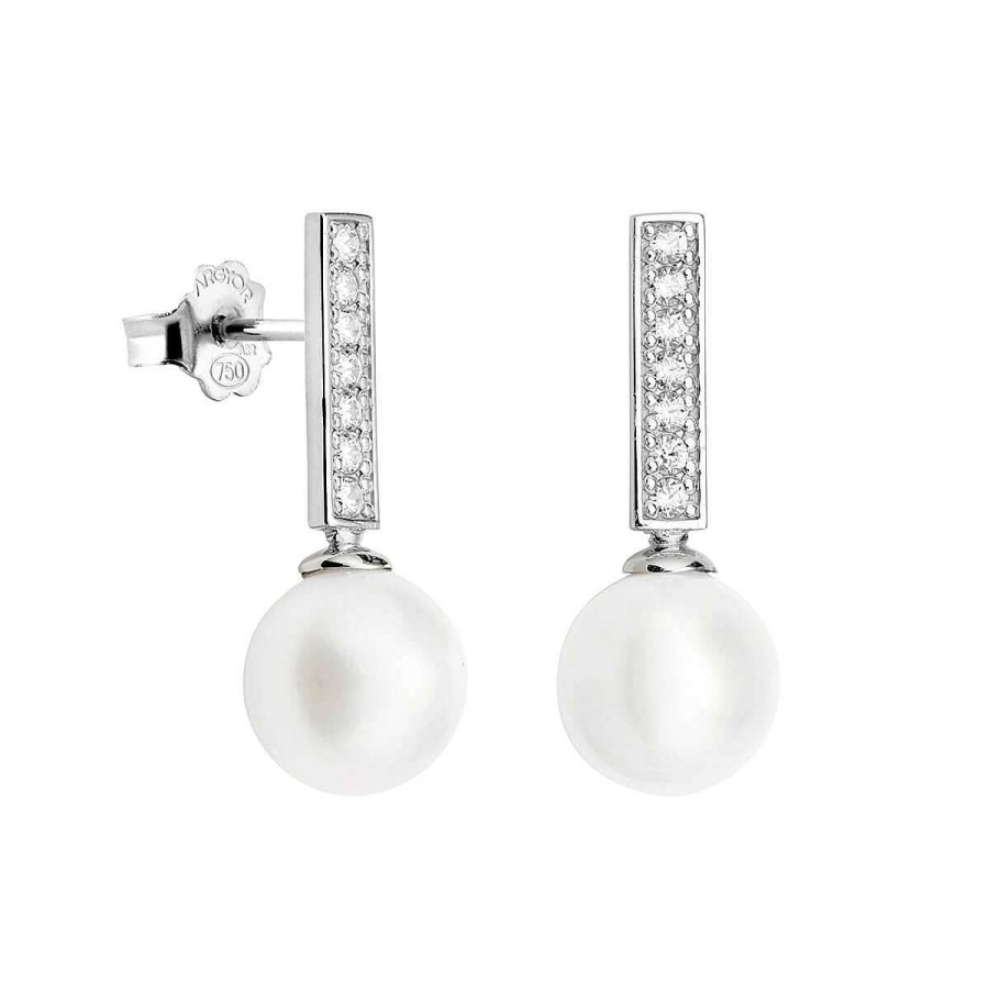 Joyer A ARGYOR | Pendientes De Oro Blanco Con Perlas Y Circonitas (75B0008Z)