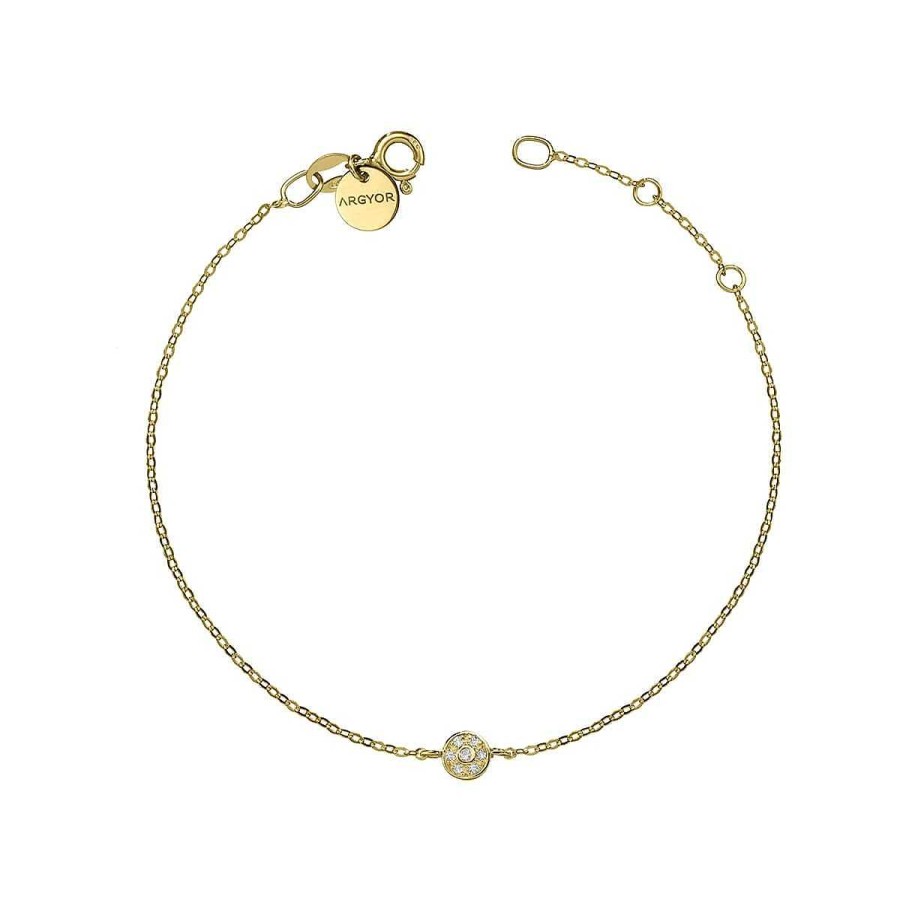 Joyer A ARGYOR | Pulsera Oro Amarillo 18K Con Roseta De Diamantes (76Apu003)