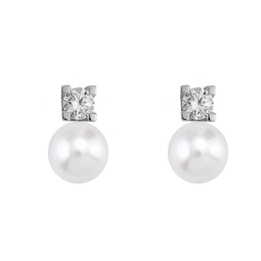 Joyer A ARGYOR | Pendientes Blancos De Diamantes Con Perlas (75B0103P)