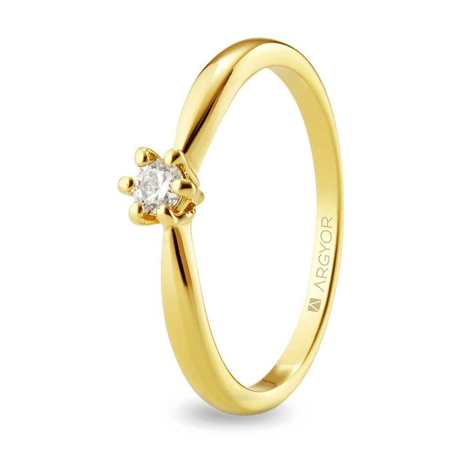 Joyer A ARGYOR | Anillo De Compromiso Amarillo Con Brillante (74A0130-74A0135)