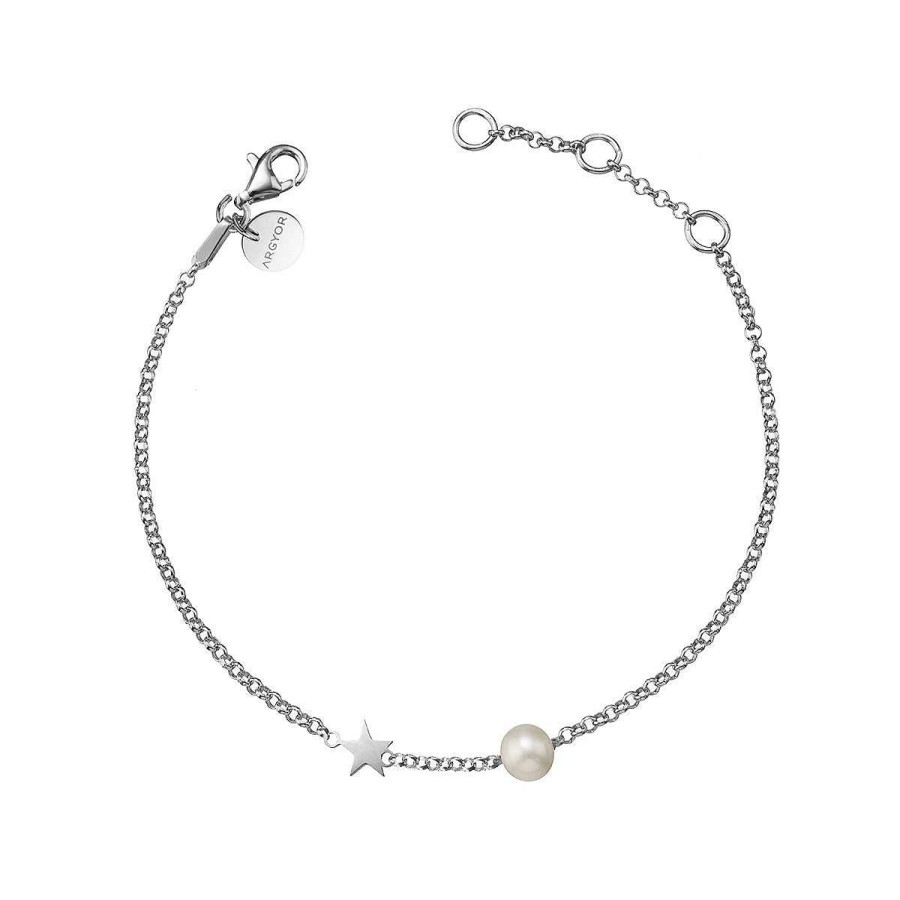 Joyer A ARGYOR | Pulsera De Plata De Ley 925 Perla Y Estrella (4B8307301)